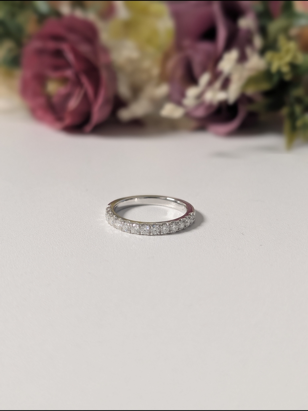 .925 Sterling Silver Classic Moissanite Eternity Band